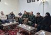 دیدار سردار عباسقلی‌زاده فرمانده سپاه عاشوار با خانواده شهید ابوالفضل اسکندری درخواجه